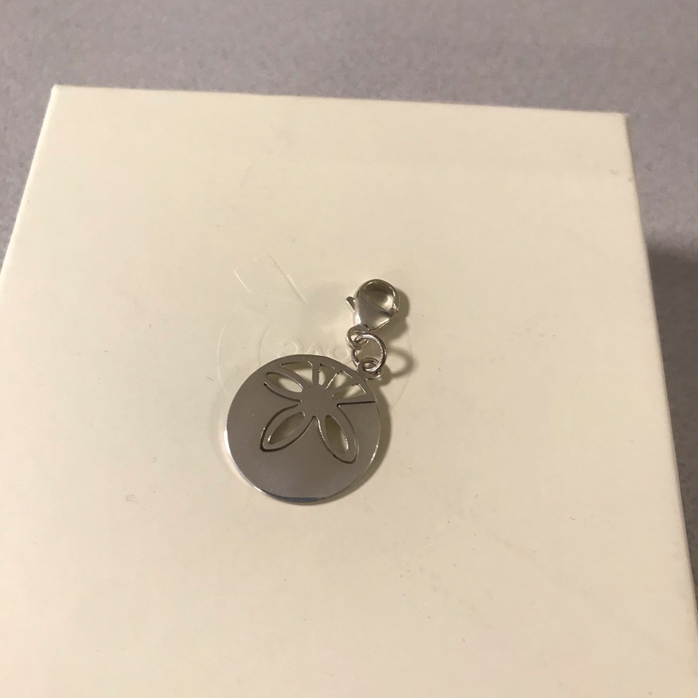 Sterling Round Flower Charm New in Box